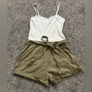 white and green romper